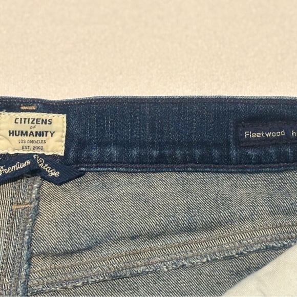 Citizens Of Humanity Distressed Dark Blue Cut Off Shorts - Picture 4 of 4